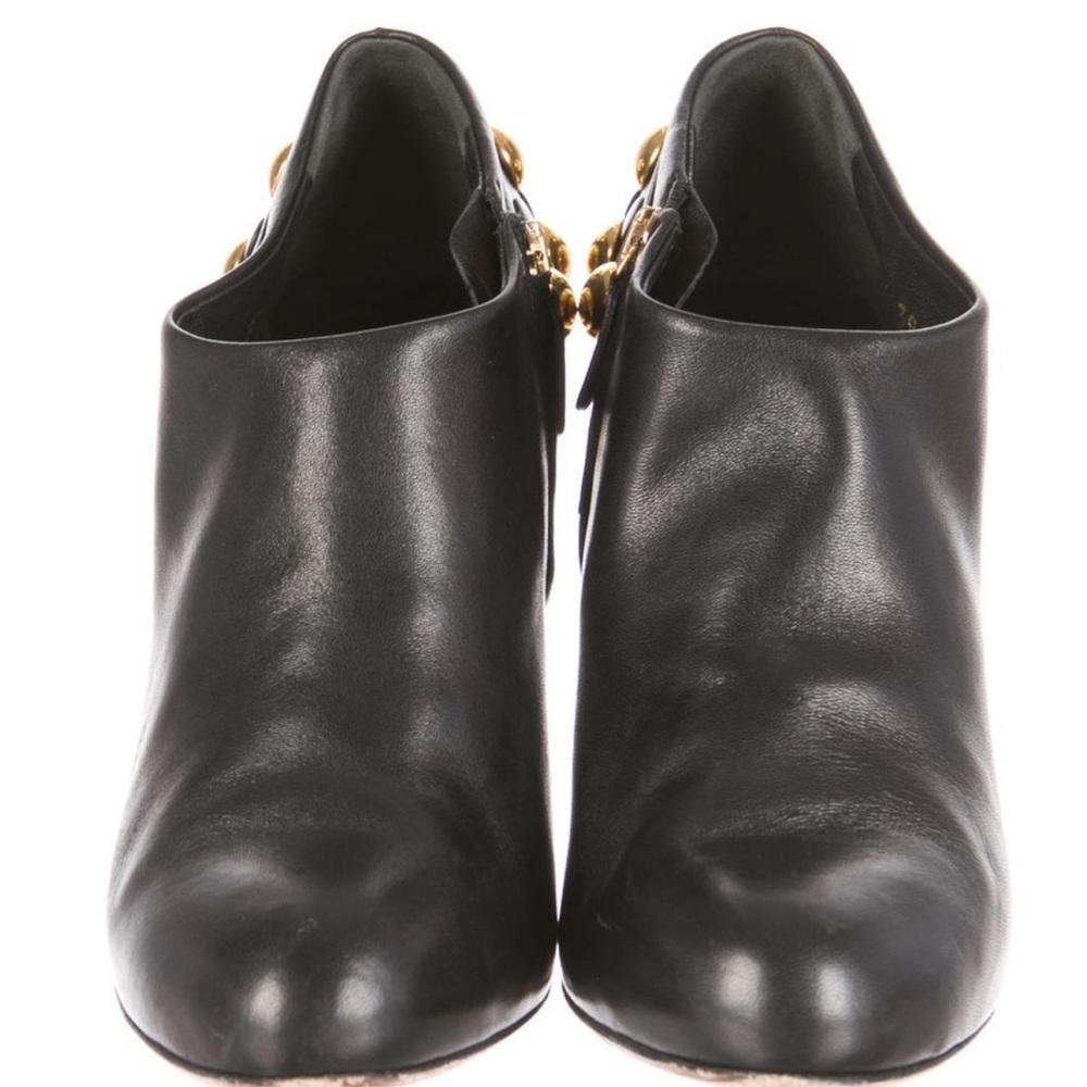 GUCCI Black Leather Babouska Studded Embellished Ankle Booties Size 7 (37) - Picture 3 of 5